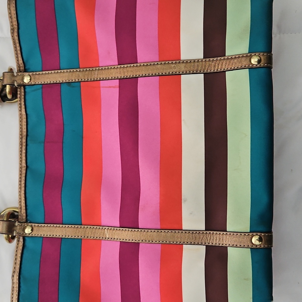 Coach Multistriped Legacy Tote - Picture 9 of 12